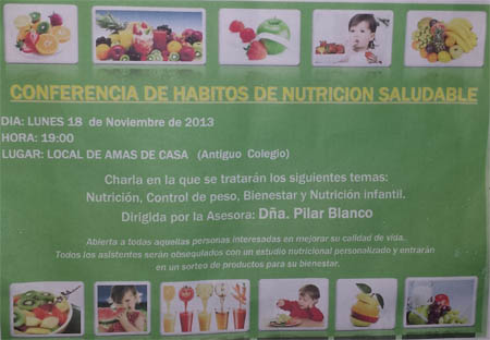 Conferencia de hábitos de nutrición saludable en Sepúlveda